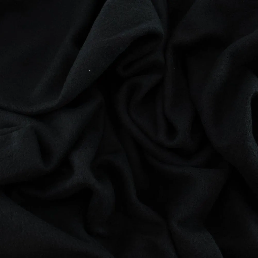 Organic Fleece Knit Fleece in Black - Birch Fabric