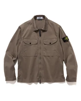 Organic Stretch Cotton Satin Overshirt Walnut