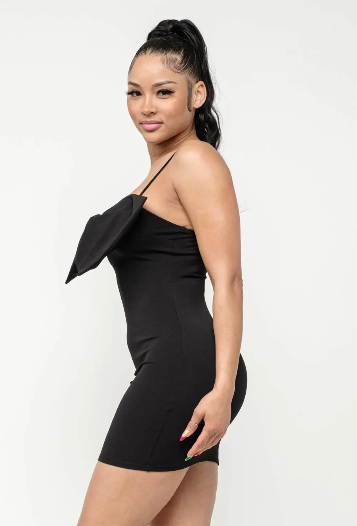 Oversized Bow Mini Dress