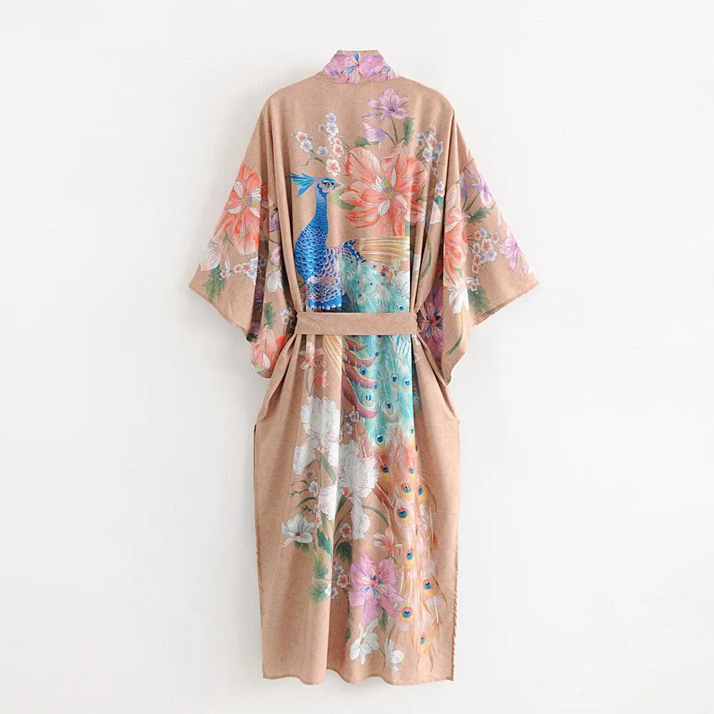 Peacock Kimono Cardigan Jacket
