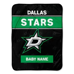 Personalized Dallas Stars Emblem Baby Pixel Fleece Blanket