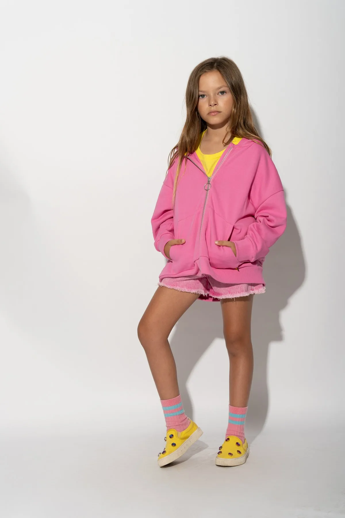 PINK JACKET WITH EMBROIDERED LOGO