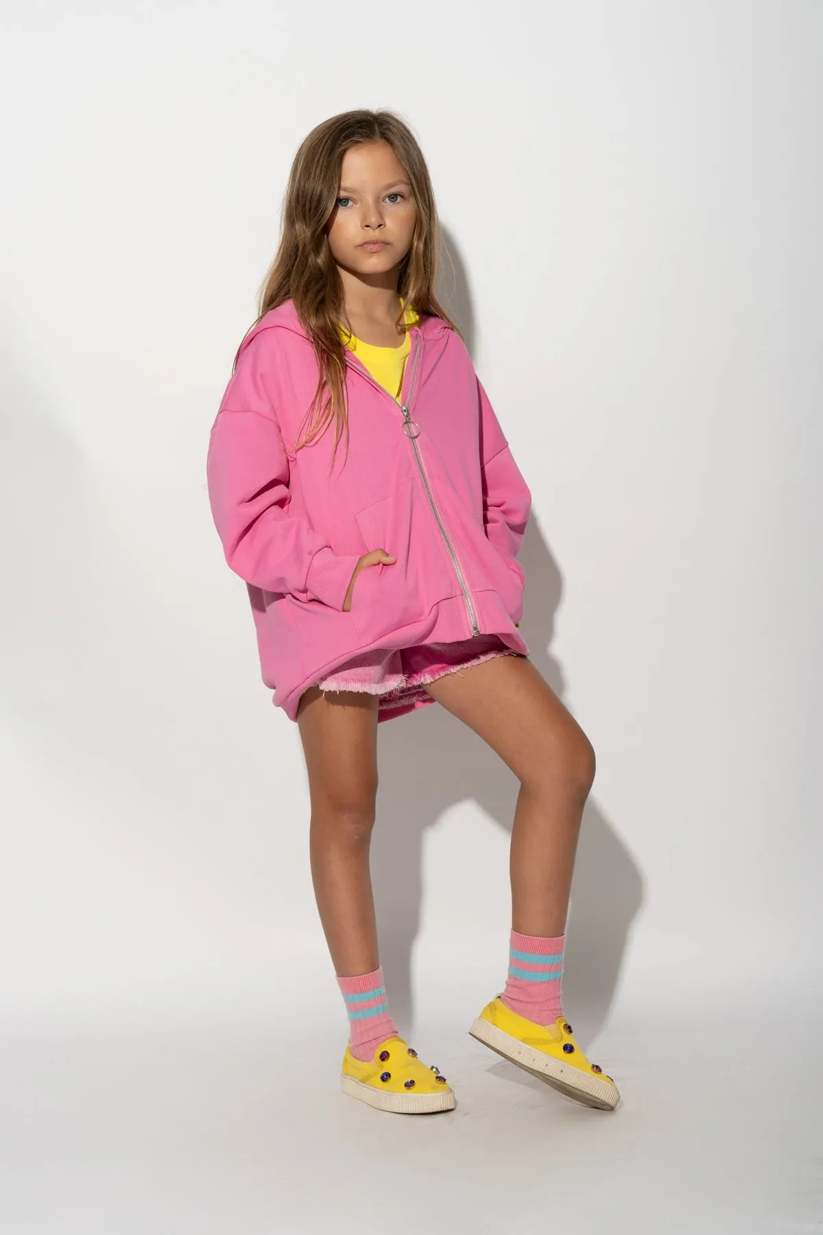 PINK JACKET WITH EMBROIDERED LOGO