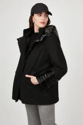 Pistache Boucle Puffer Coat