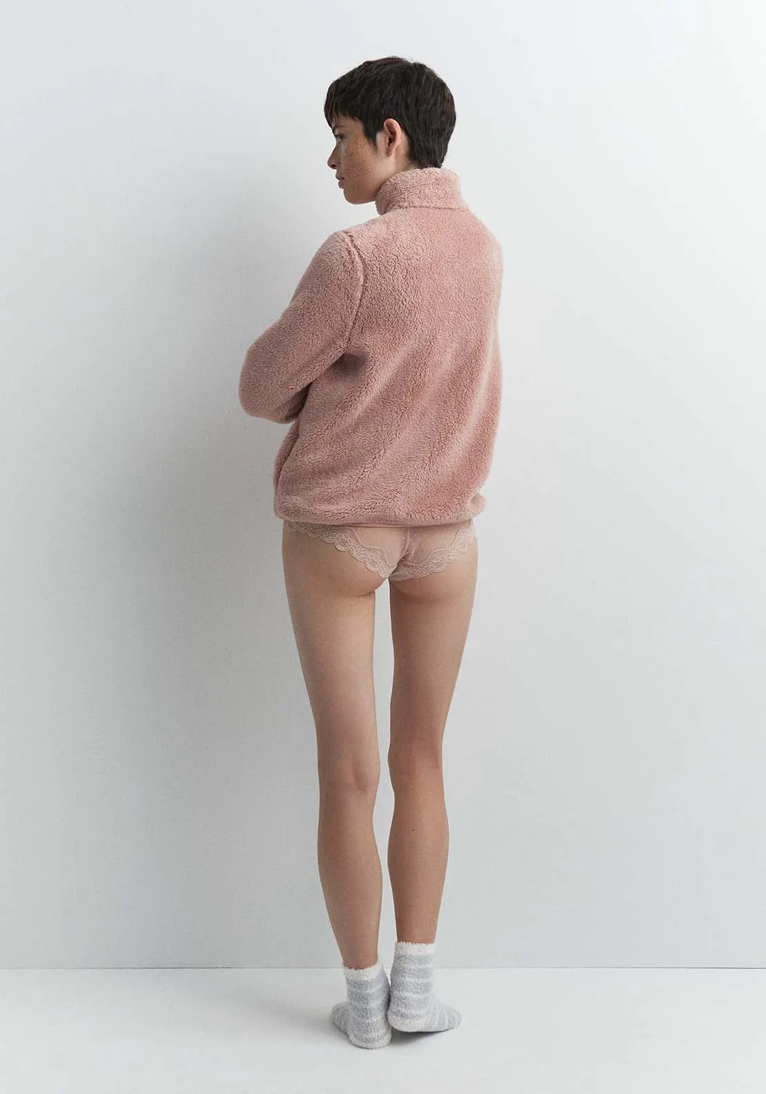 Plain polar fleece jacket - Pink