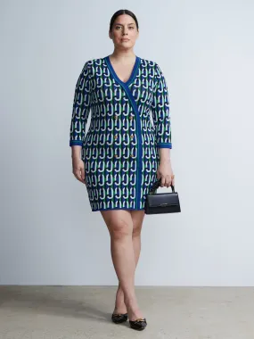 Plus Link Print Blazer Dress