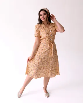 Pretty Retro 40s Shirt Dress - Summer Ditsy