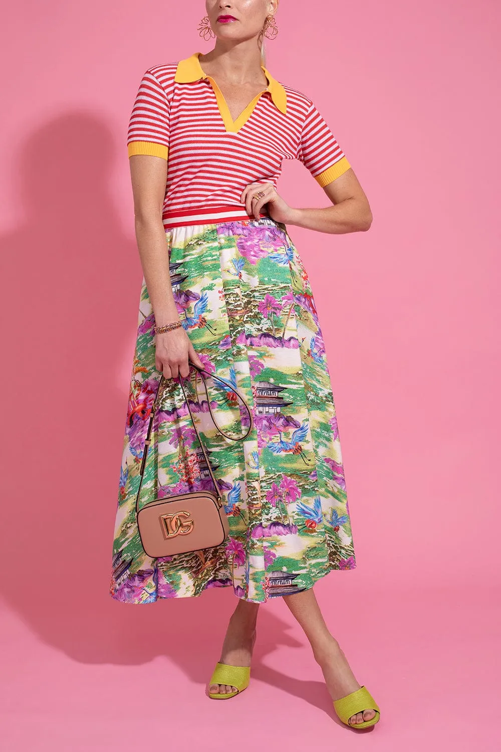 Printed Midi Skirt