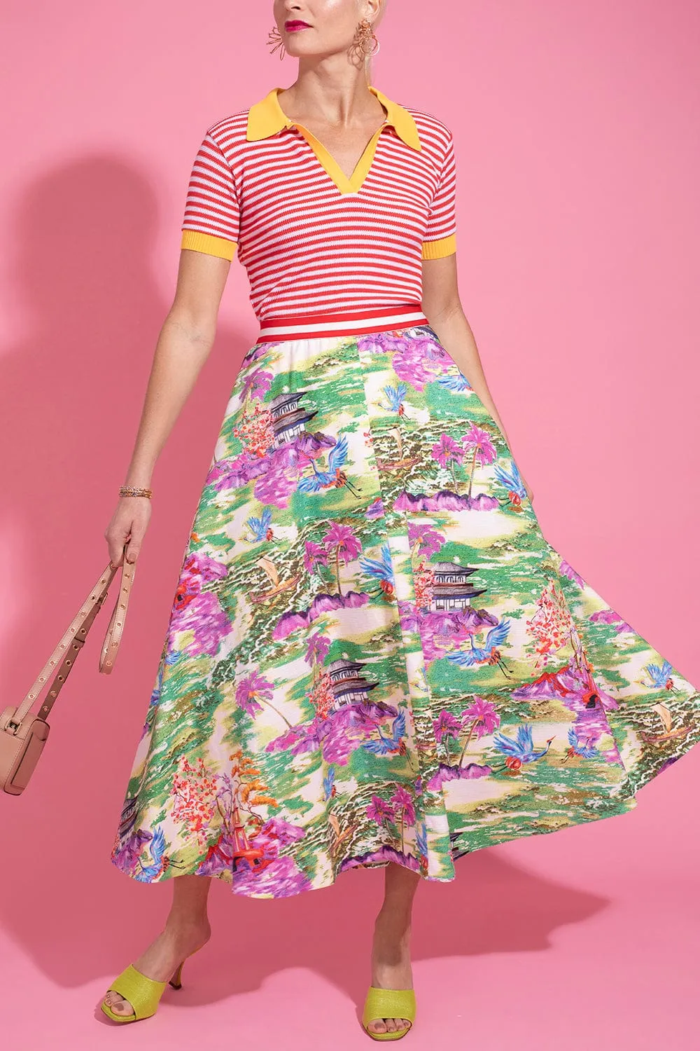 Printed Midi Skirt