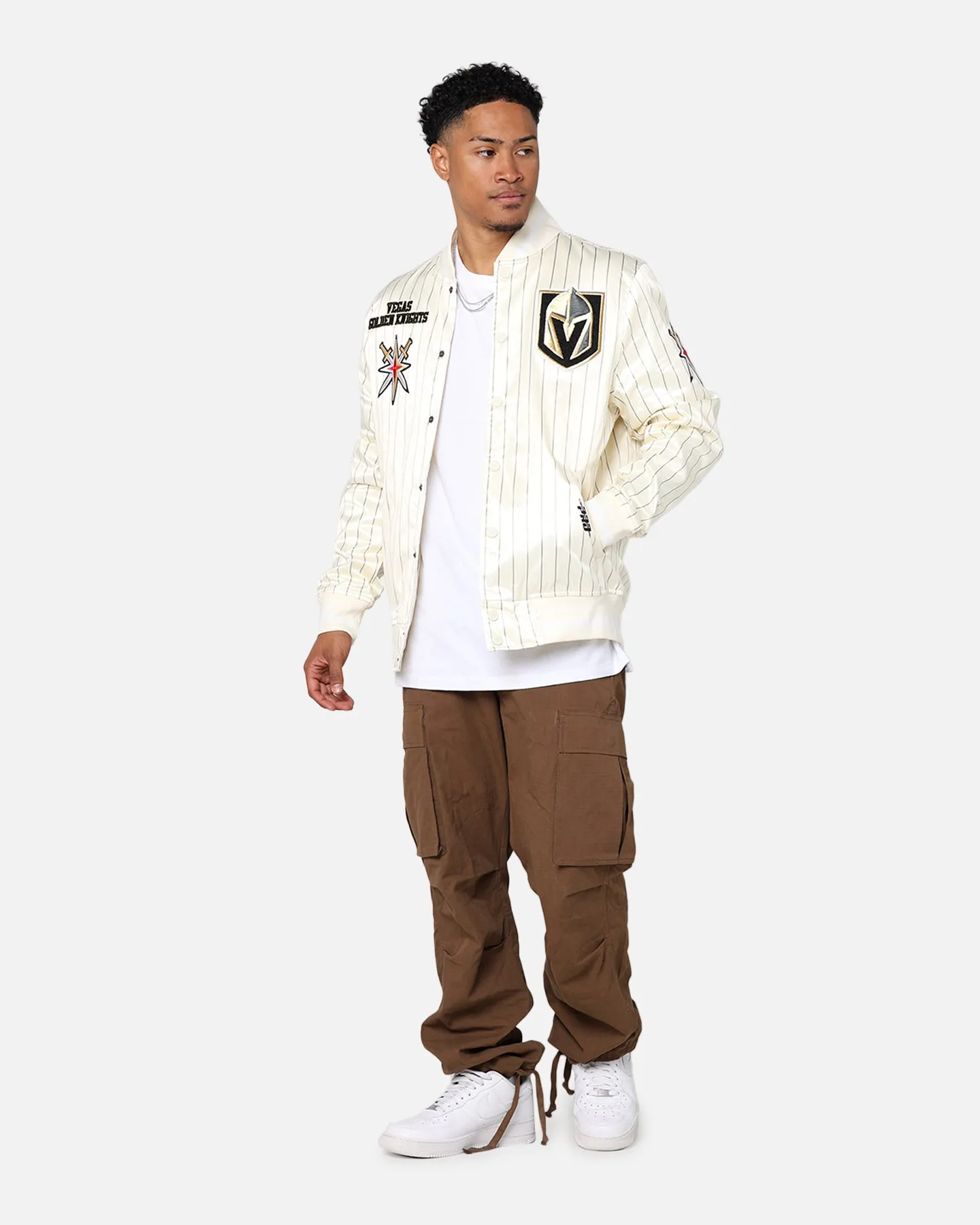 Pro Standard Vegas Golden Knights Pinstripe Jacket Eggshell/Yellow