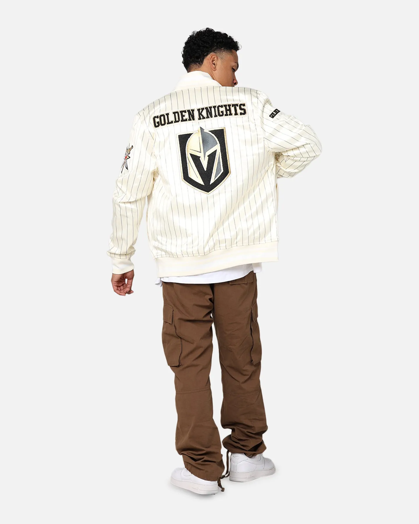 Pro Standard Vegas Golden Knights Pinstripe Jacket Eggshell/Yellow