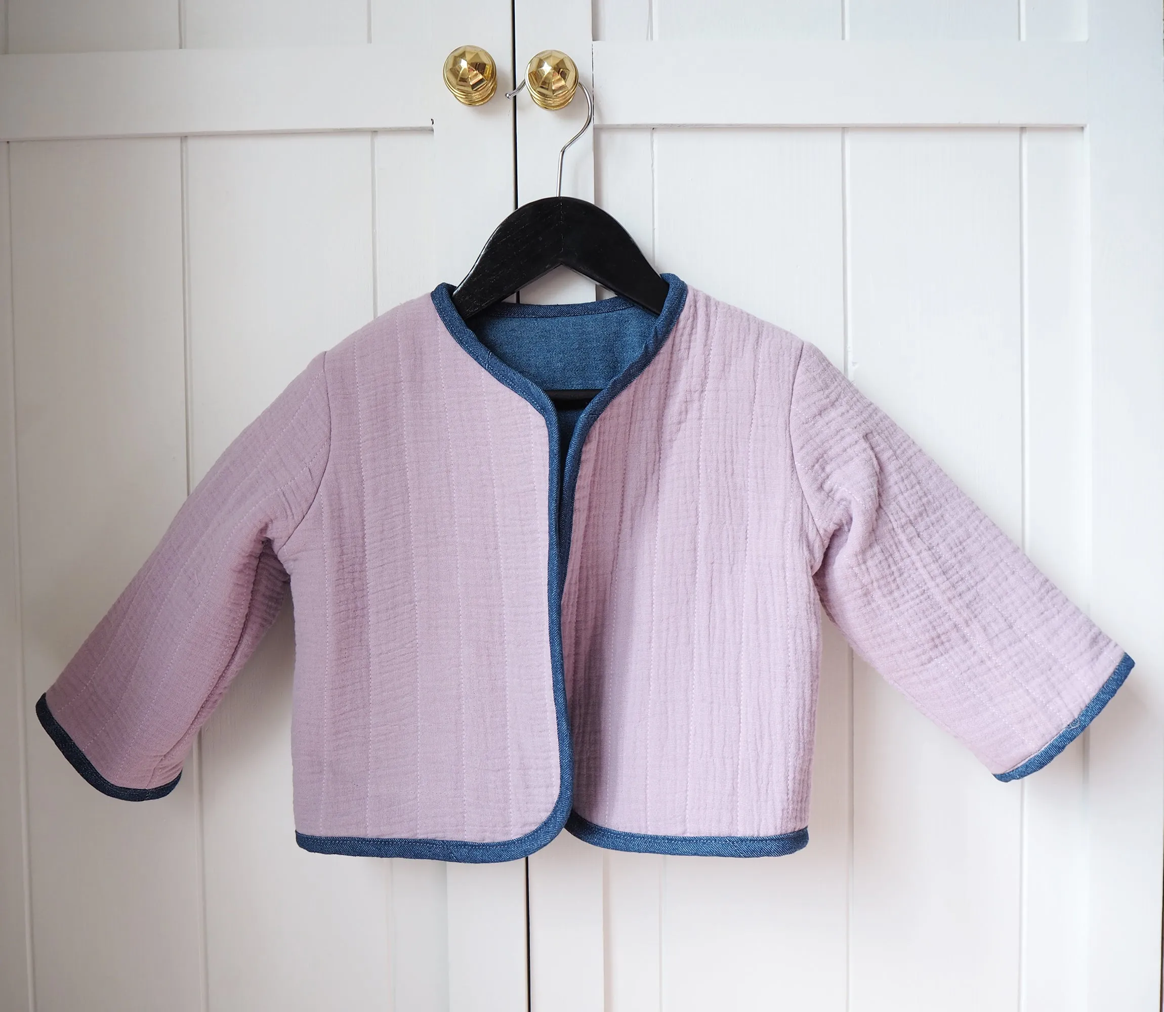 Quilted Baby and Child's Coat With Daisy Flower