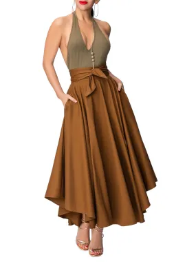 "Jenna" Coco Belted Midi Skirt