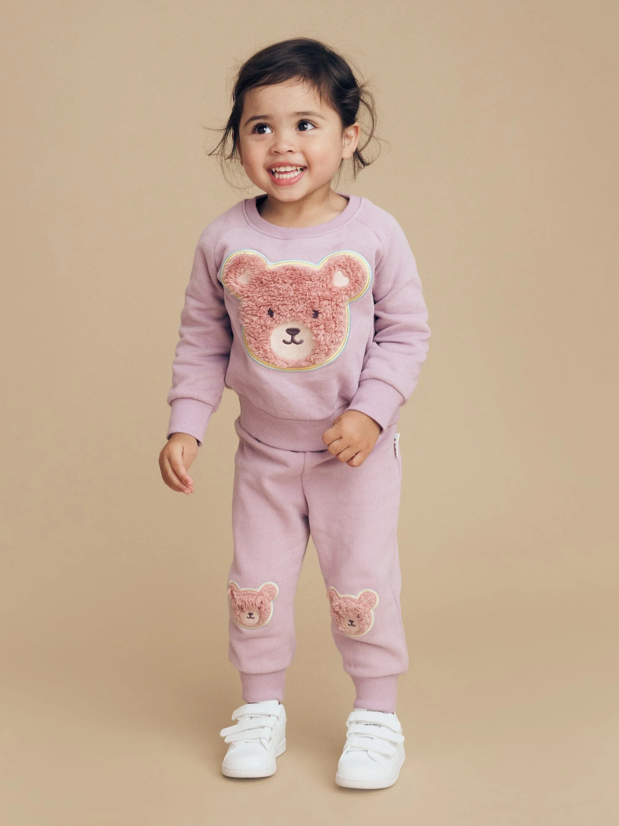 Rainbow Fur Bear Sweatshirt- Lilac
