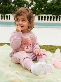 Rainbow Fur Bear Sweatshirt- Lilac