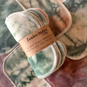 Rainbow Waters Tie Dye Organic Bamboo Wipes - Evergreen & Berries  :: 6 pack