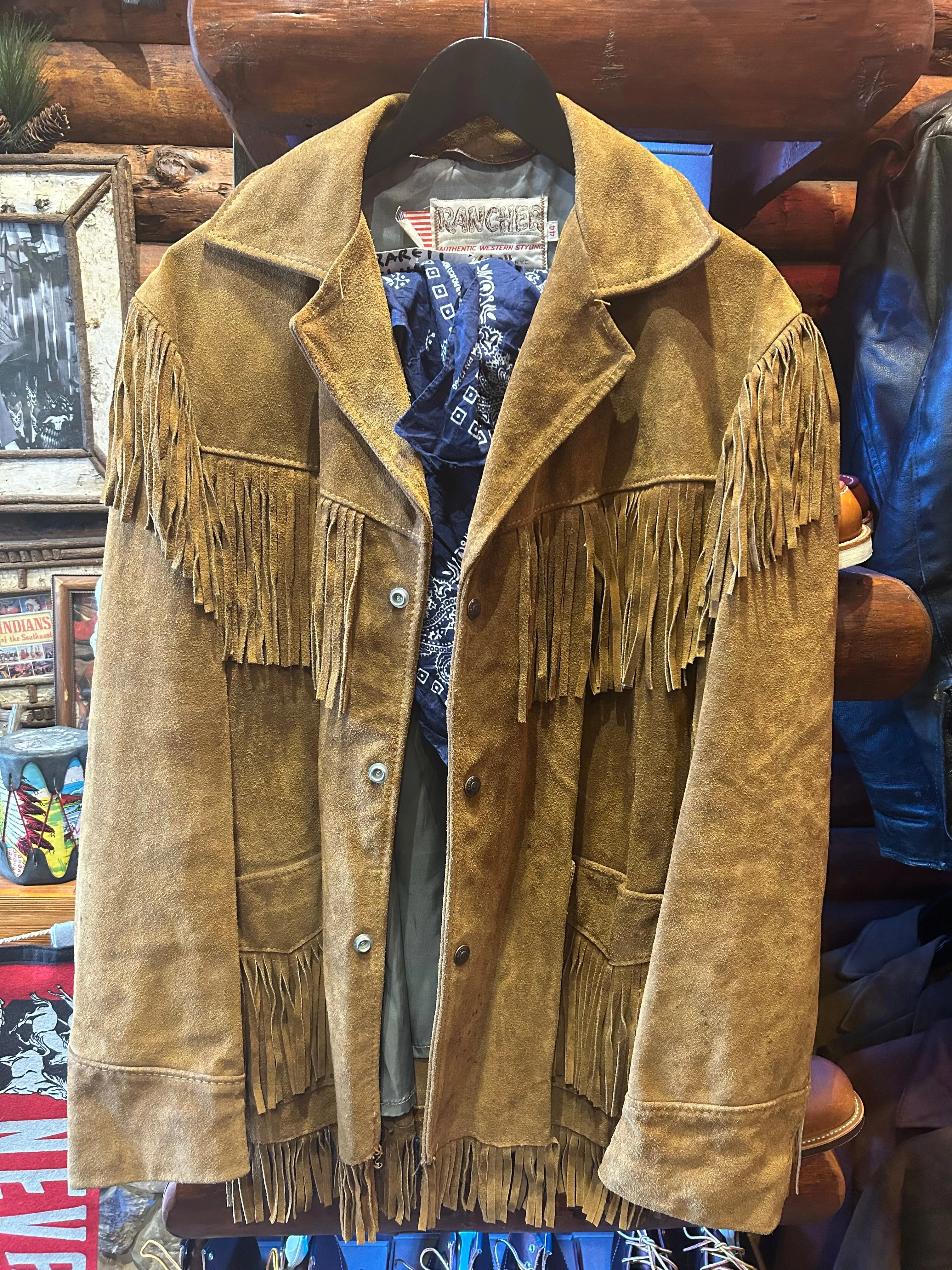 Rare & Collectable SCHOTT, NY Suede Rancher Jacket, 44 Large