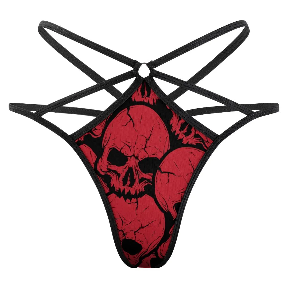 Red Skulls T-back Thong