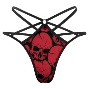 Red Skulls T-back Thong