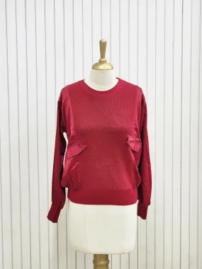 red sweater top