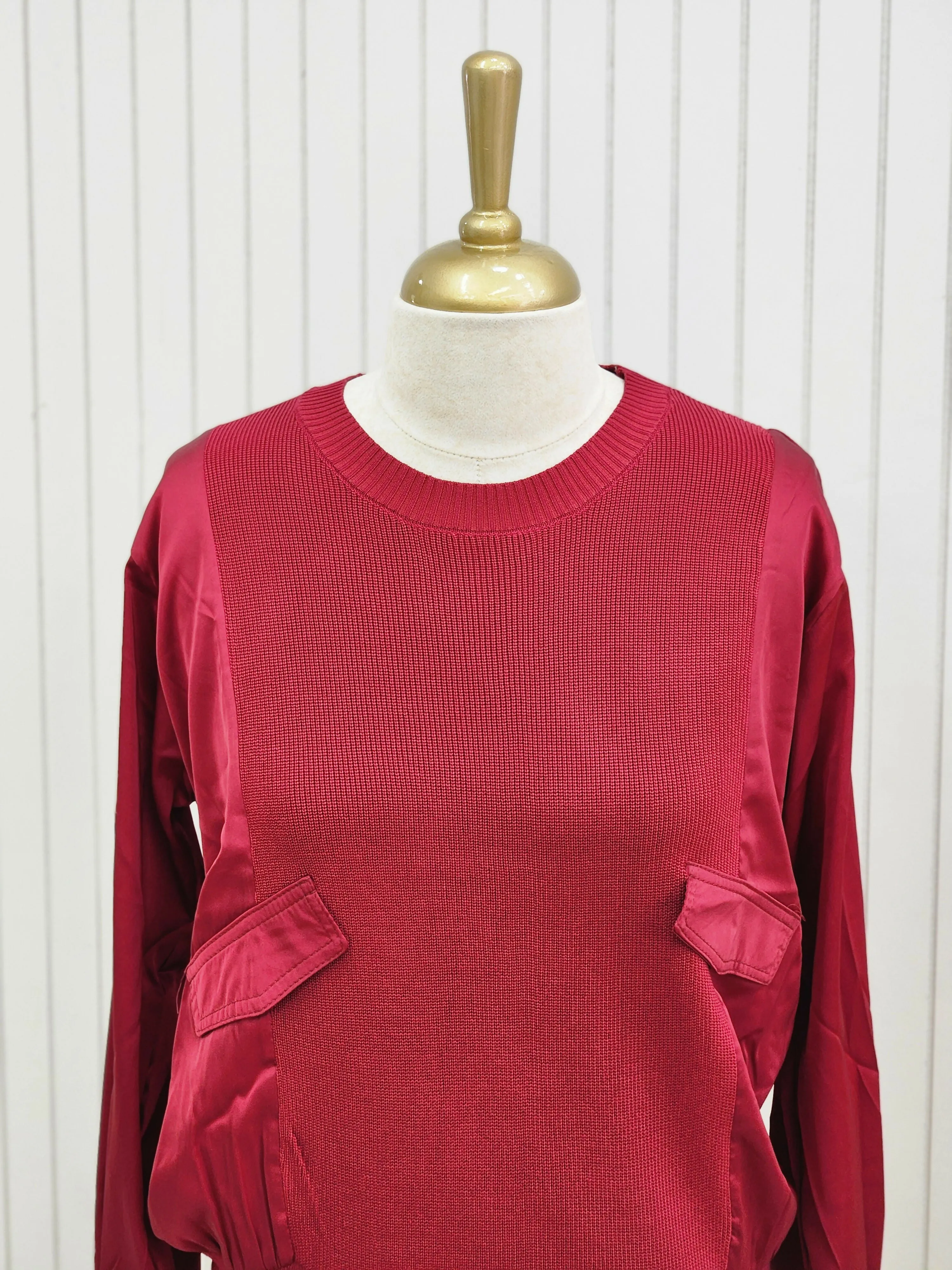 red sweater top