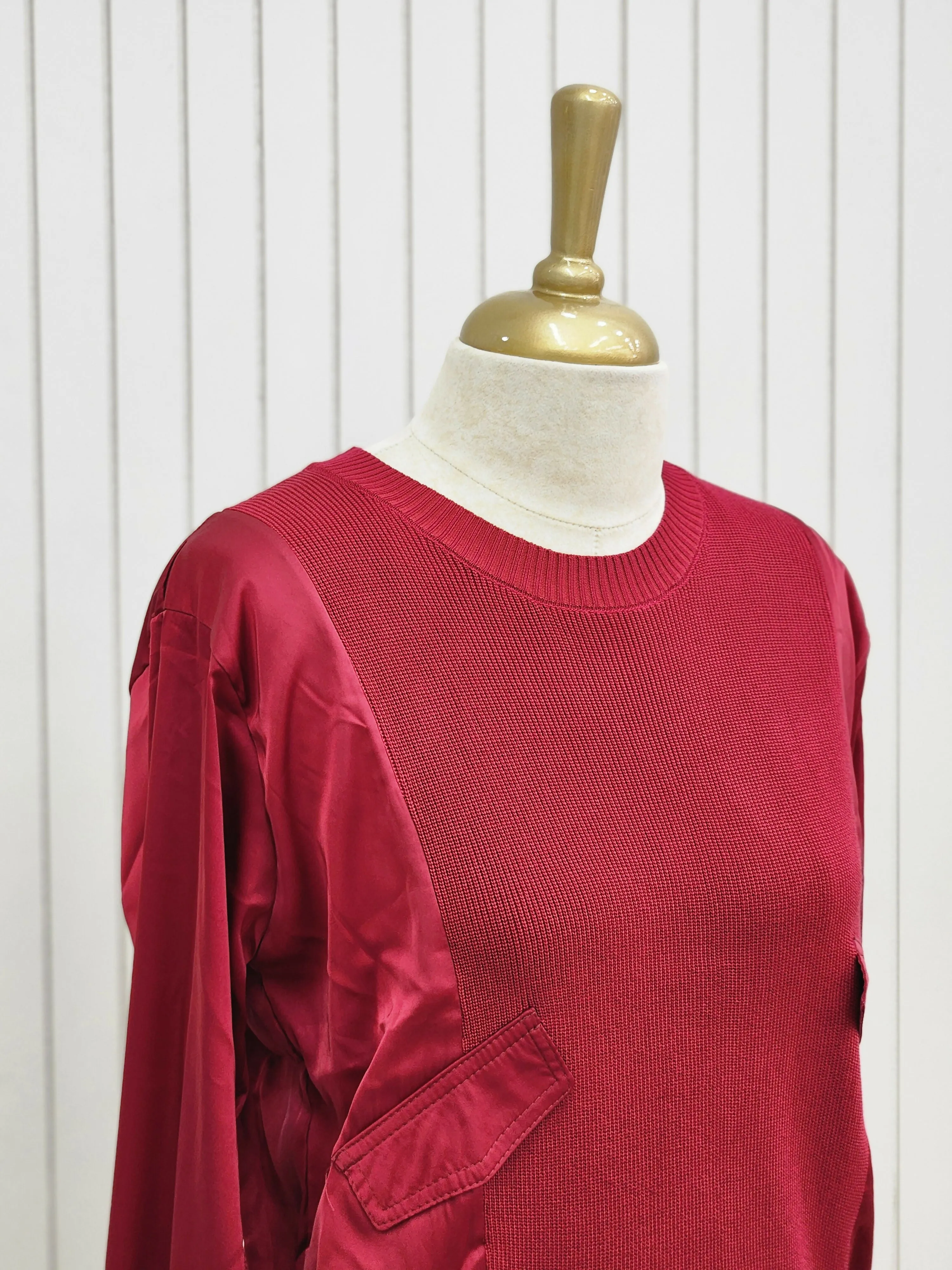 red sweater top