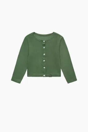 RIBBED MODAL KIDS CARDIGAN SET - ROSEMARY