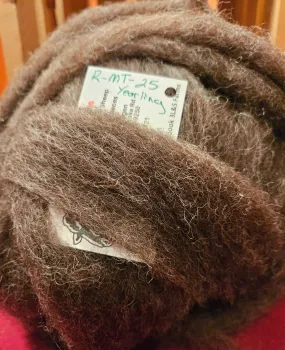 Roving NC Dark RMT-25 100% Romney Yearling - 8 ounces