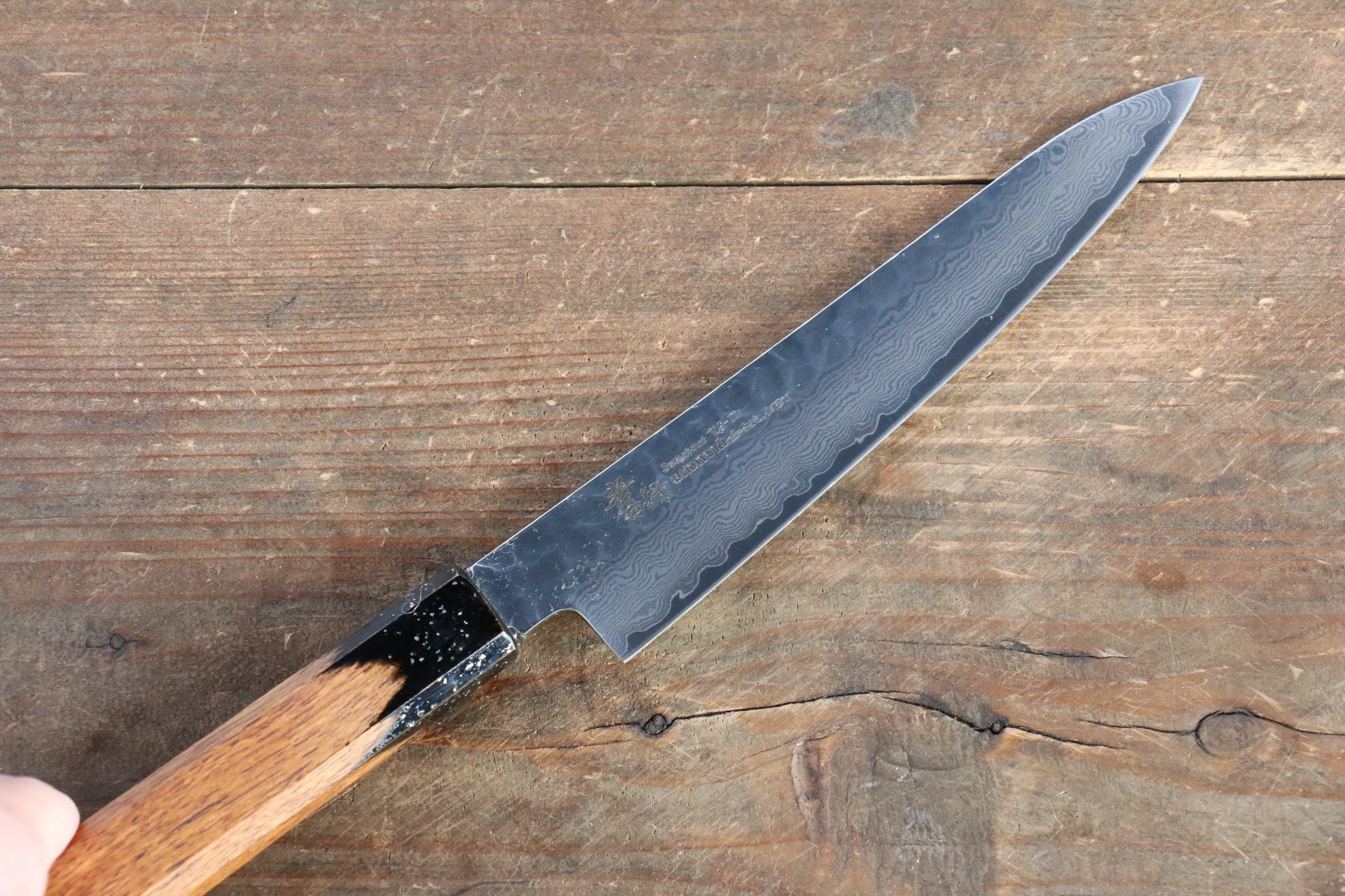 Sakai Takayuki VG10 33 Layer Damascus Petty-Utility 150mm Live oak Lacquered (Kokushin) Handle