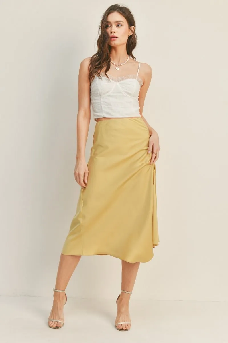Satin Midi Skirt