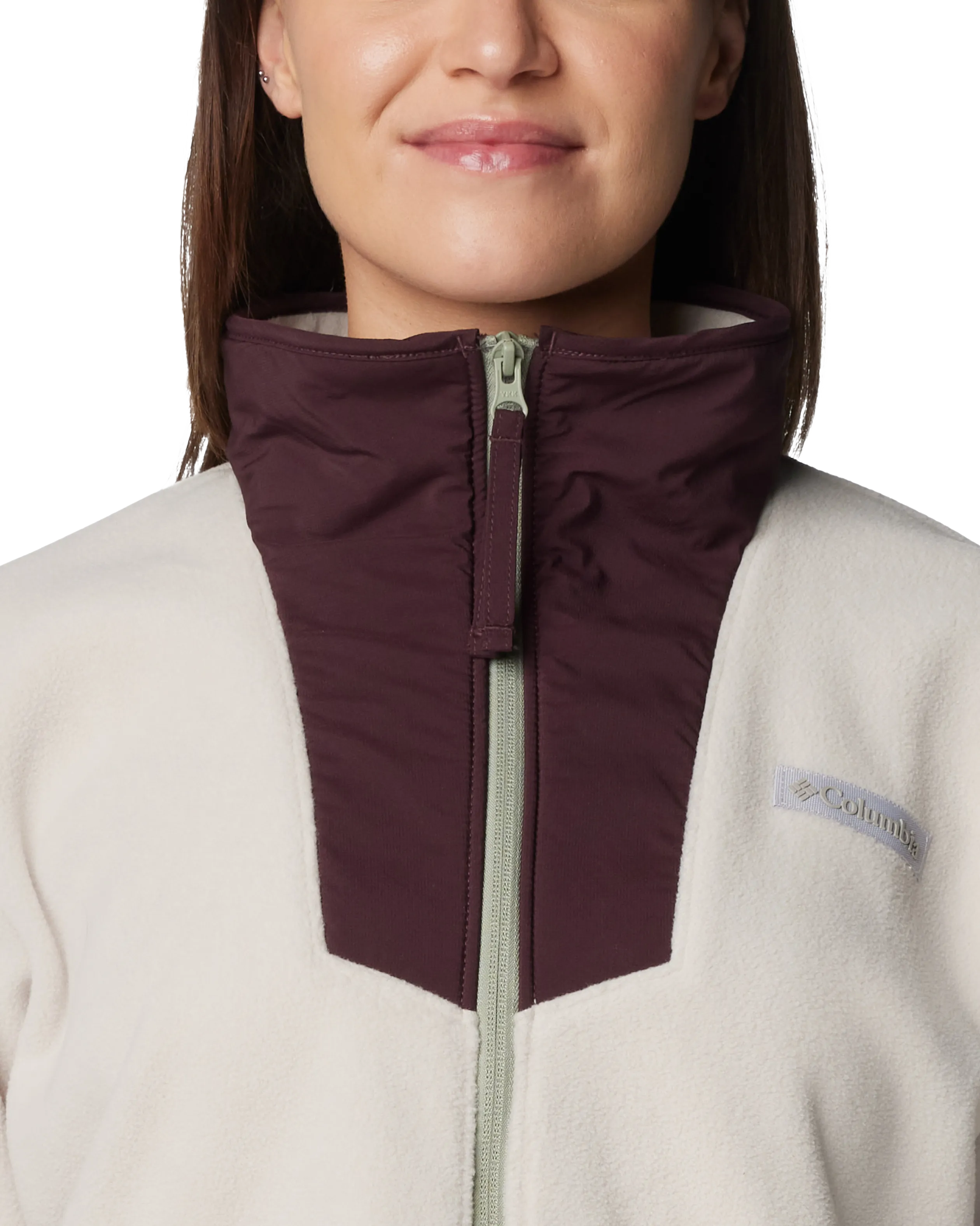 Sequoia Grove Half Zip Fleece Jacket in Dark Stone & Pink Agave