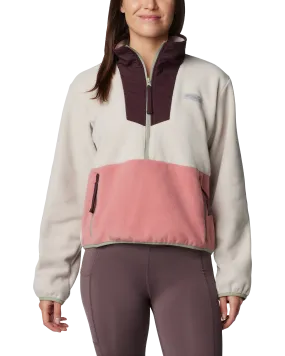 Sequoia Grove Half Zip Fleece Jacket in Dark Stone & Pink Agave