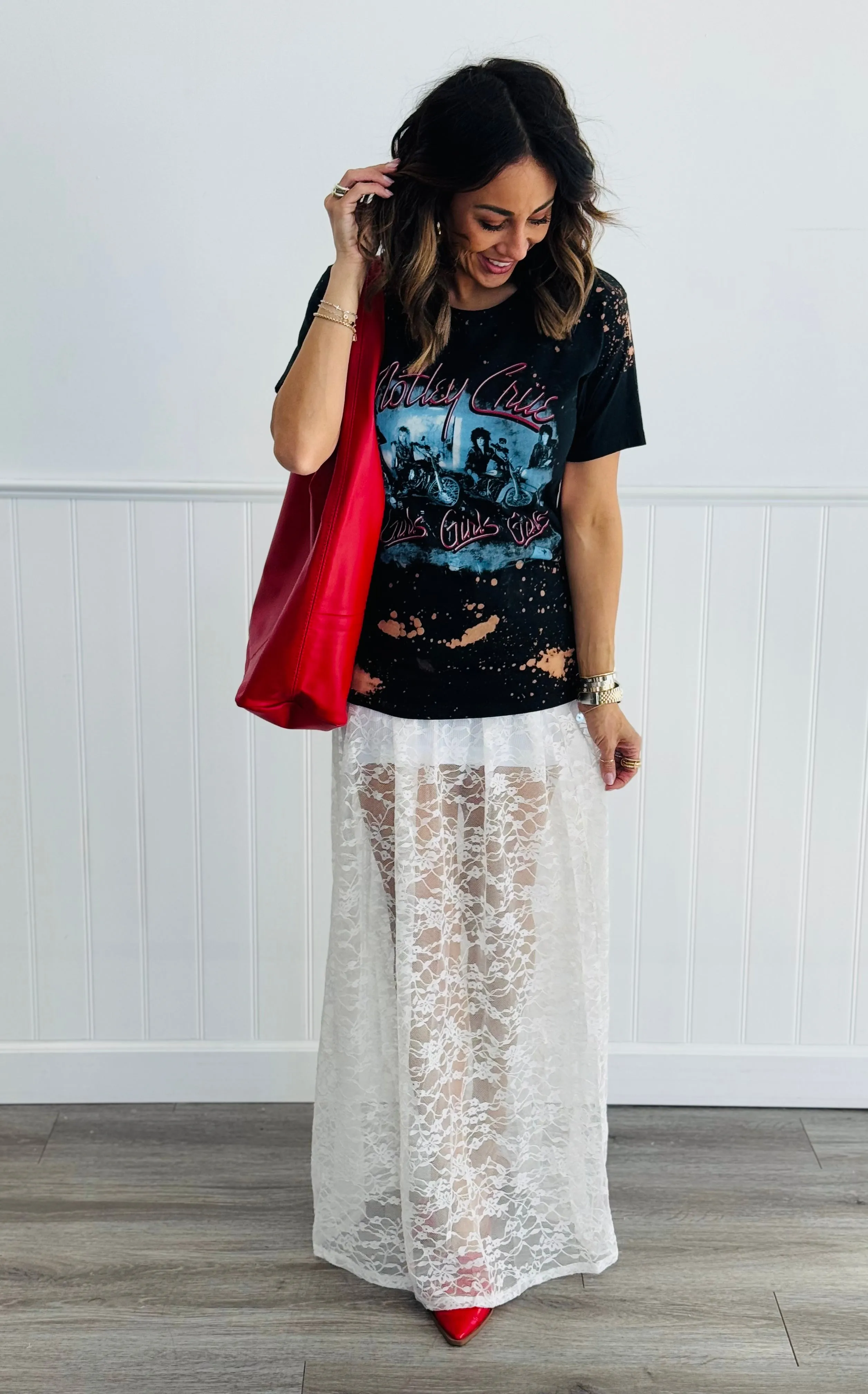 Sheer Lace Maxi Skirt (Reg. & Plus) - 2 Colors