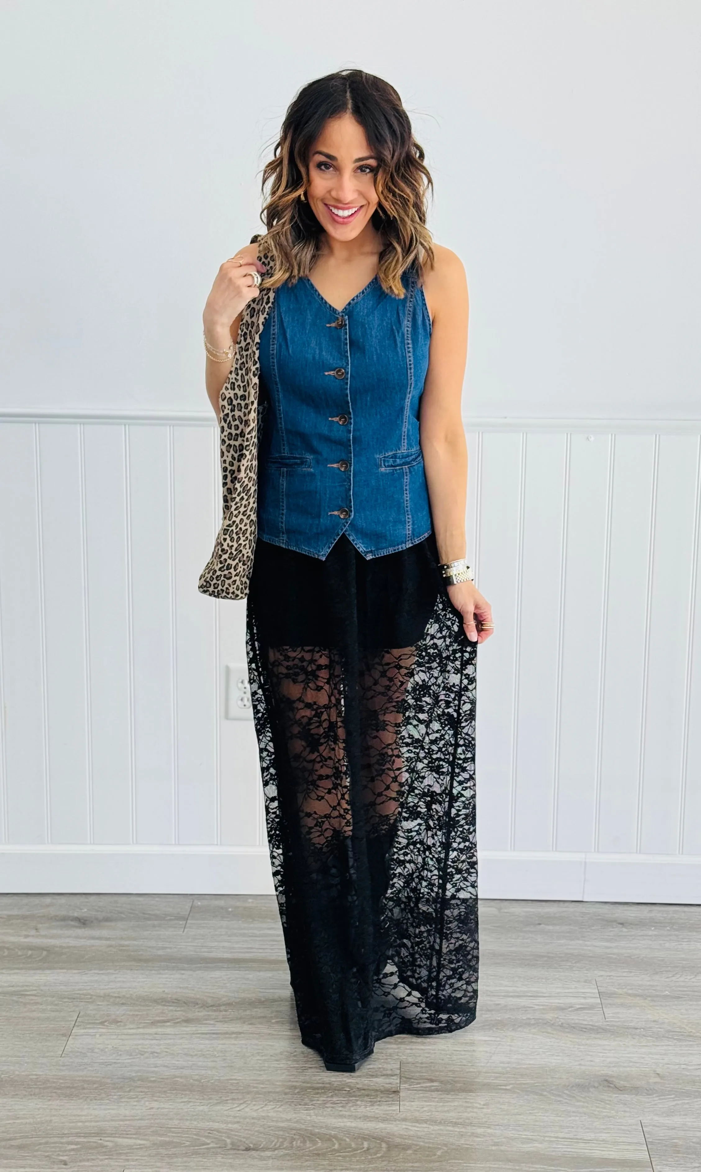 Sheer Lace Maxi Skirt (Reg. & Plus) - 2 Colors