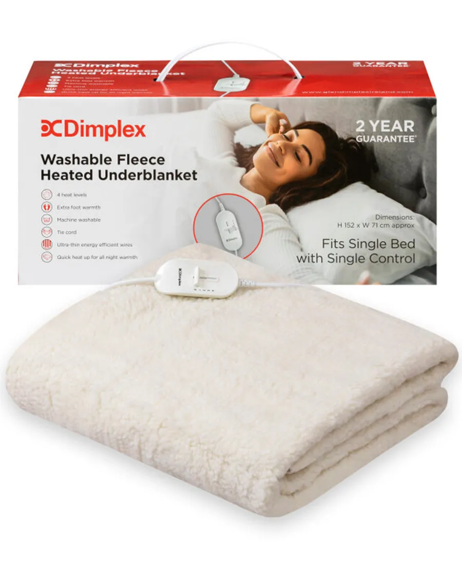 Single Washable Fleece Heated Under Blanket