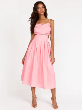 Sleeveless Cowl Neck Cut Out Midi Dress - Lena