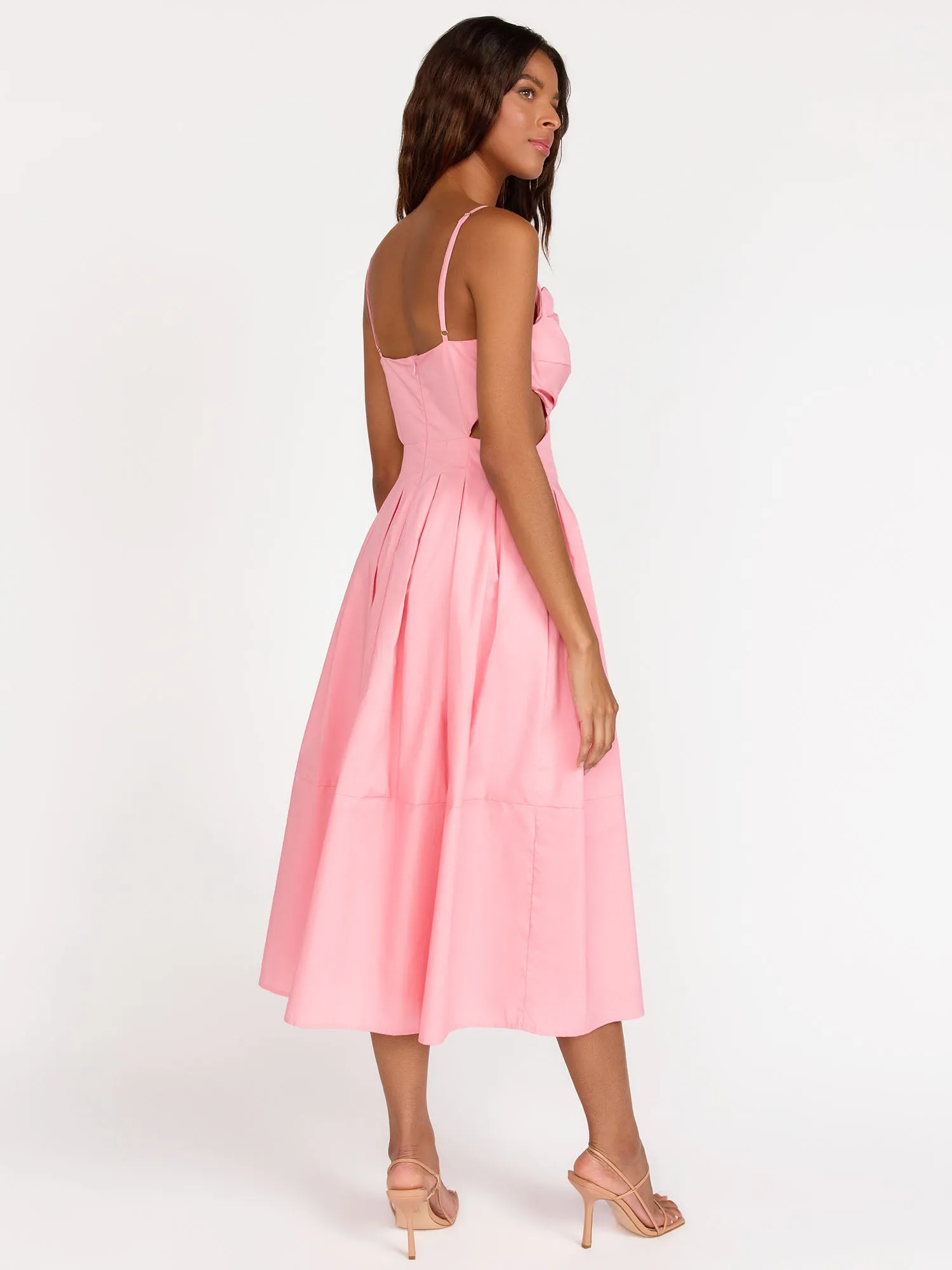 Sleeveless Cowl Neck Cut Out Midi Dress - Lena