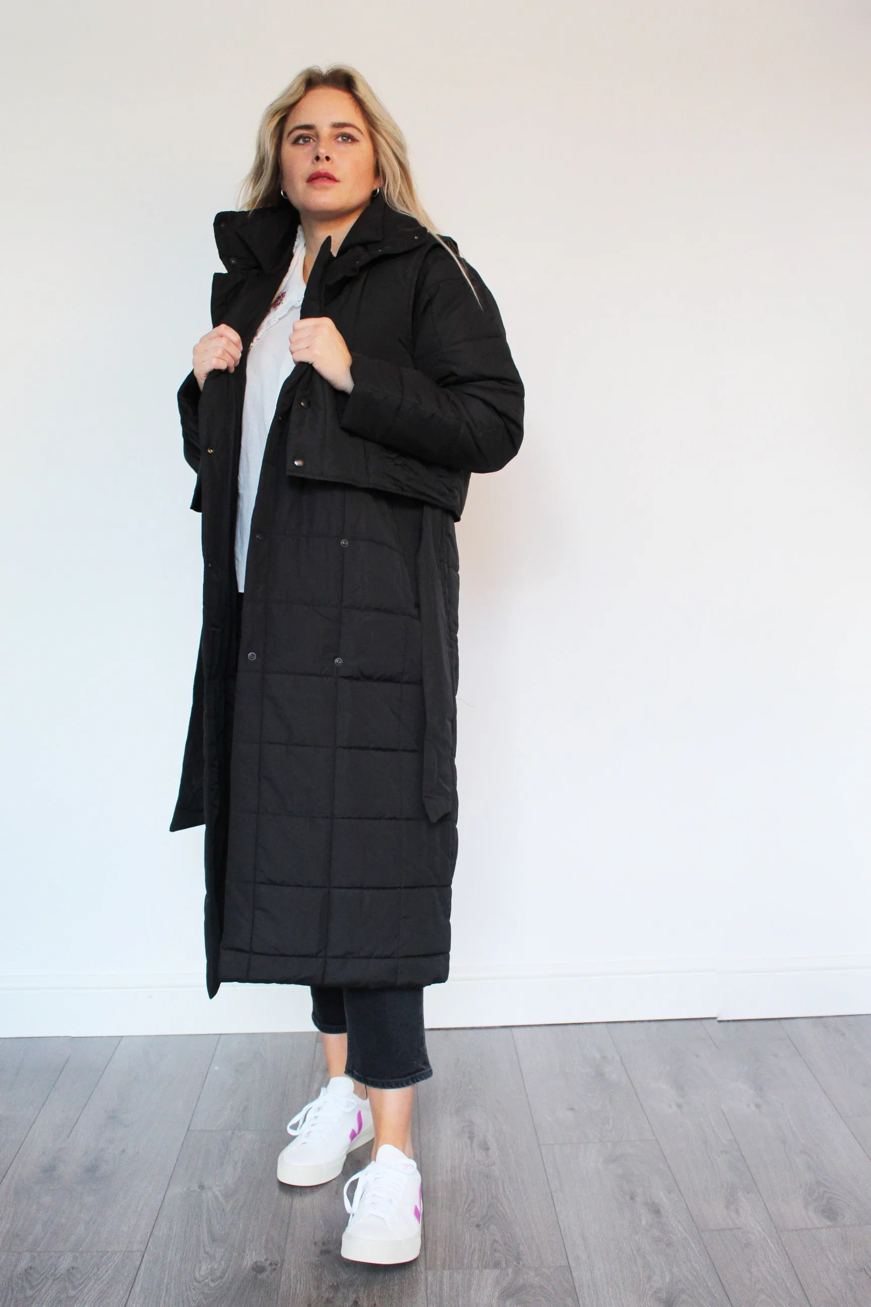 SLF Bonna Coat with Vest in Black