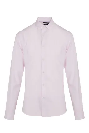 Slim Fit Button-Down Long Sleeve Cotton Pink Casual Shirt