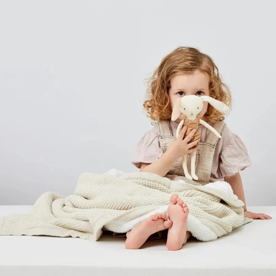 Snuz Organic Knitted Fleece Baby Blanket - Linen