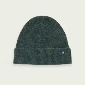 Soft Rib-Knit Beanie (Space Green Melange)