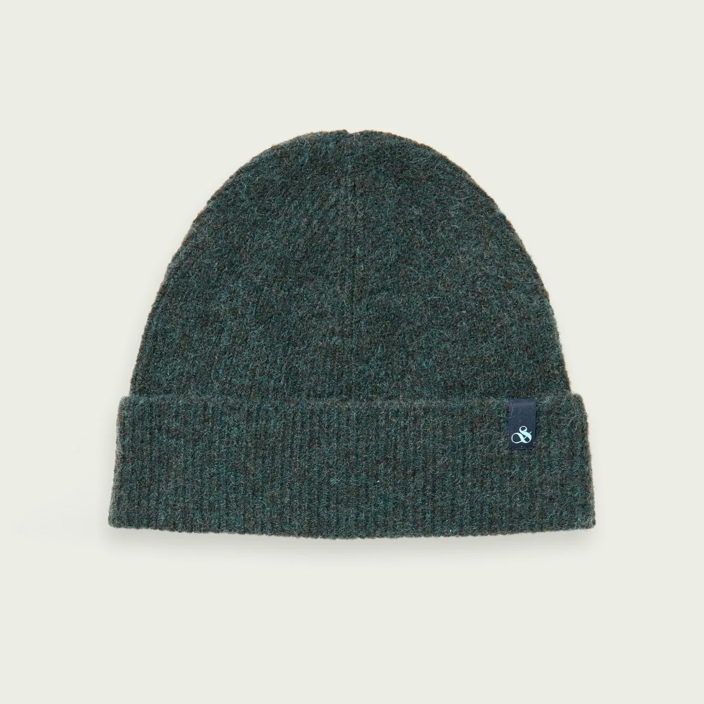 Soft Rib-Knit Beanie (Space Green Melange)