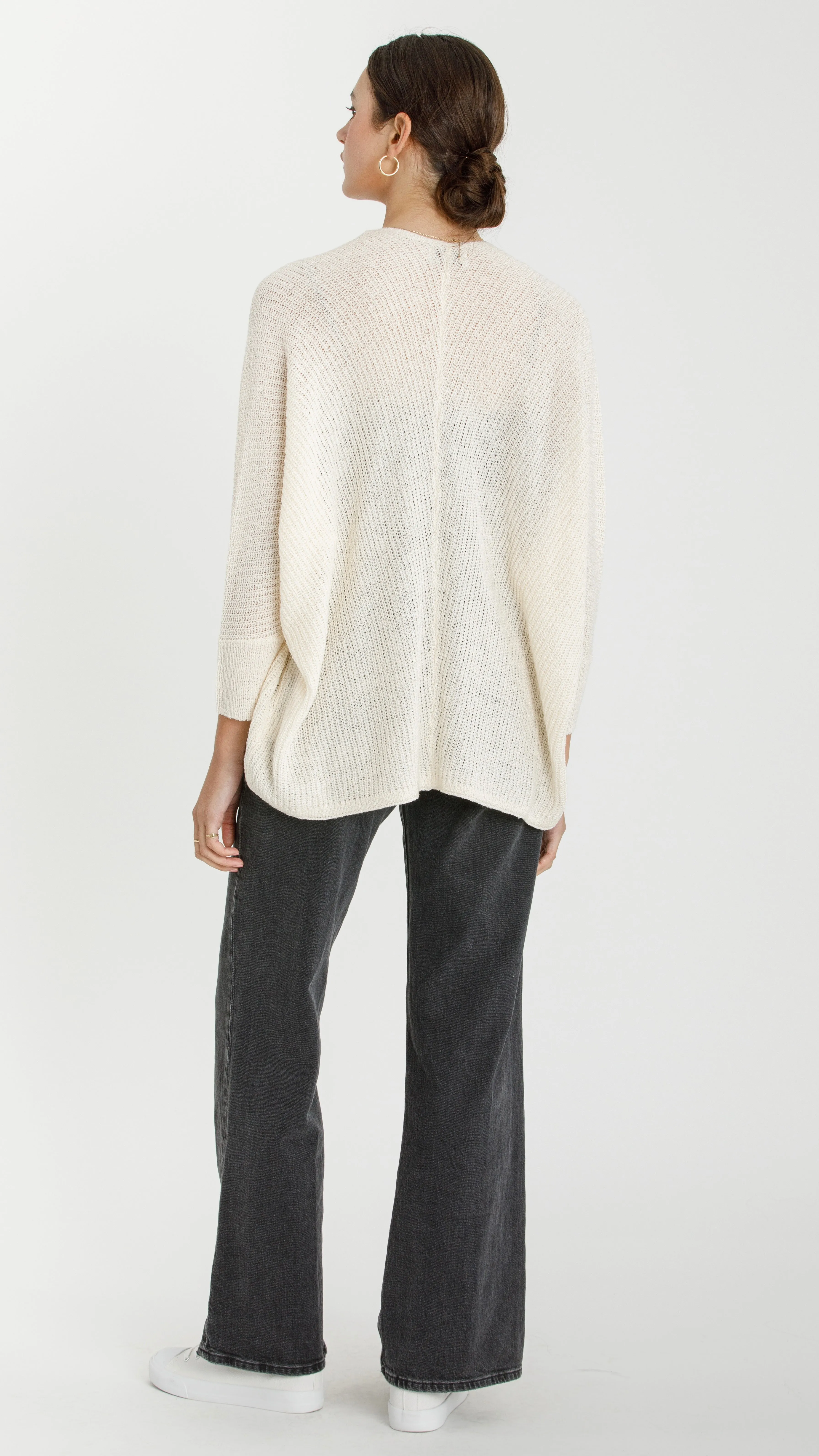 Solid Dolman 3/4 Sleeve Cardigan