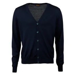 Stenströms Extrafine Merino Wool Cardigan - Navy
