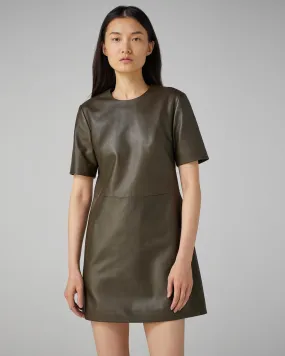 Tabitha Dress in Leather, Tobacco