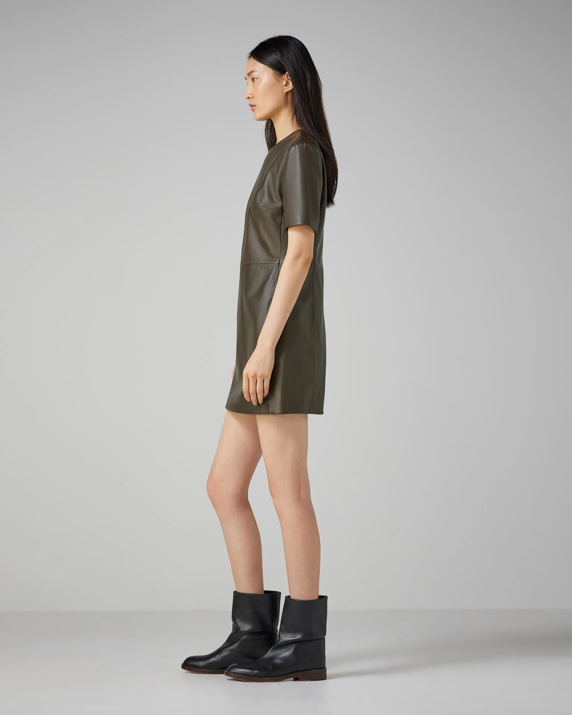 Tabitha Dress in Leather, Tobacco
