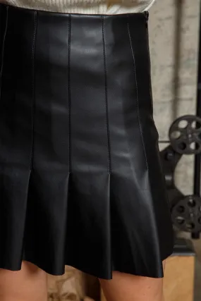 Tennis Vegan Leather Skirt