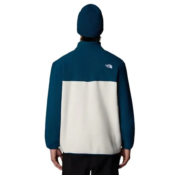 The North Face Mens Fleece Jacket Yumiori ¼ Zip White Dune/Midnight Pet