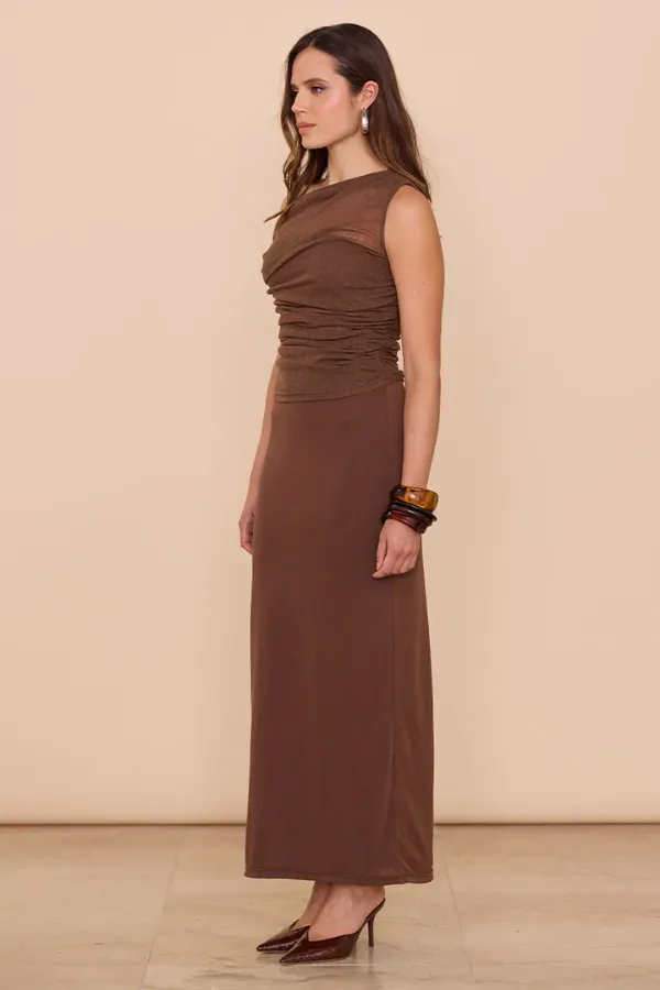 Thea Mesh Dress Coffee