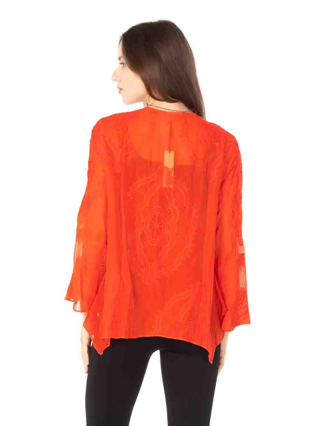 Tianello Embroidered "SERA"  Washable Silk "Yuriko" Kimono